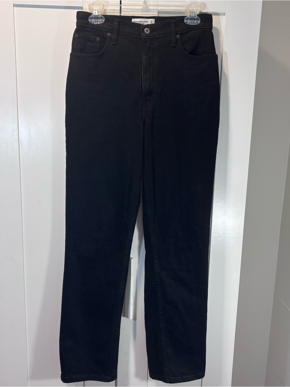 Abercrombie Curve Love 90s Straight Ultra High Rise Jeans 27 4R Black Cotton